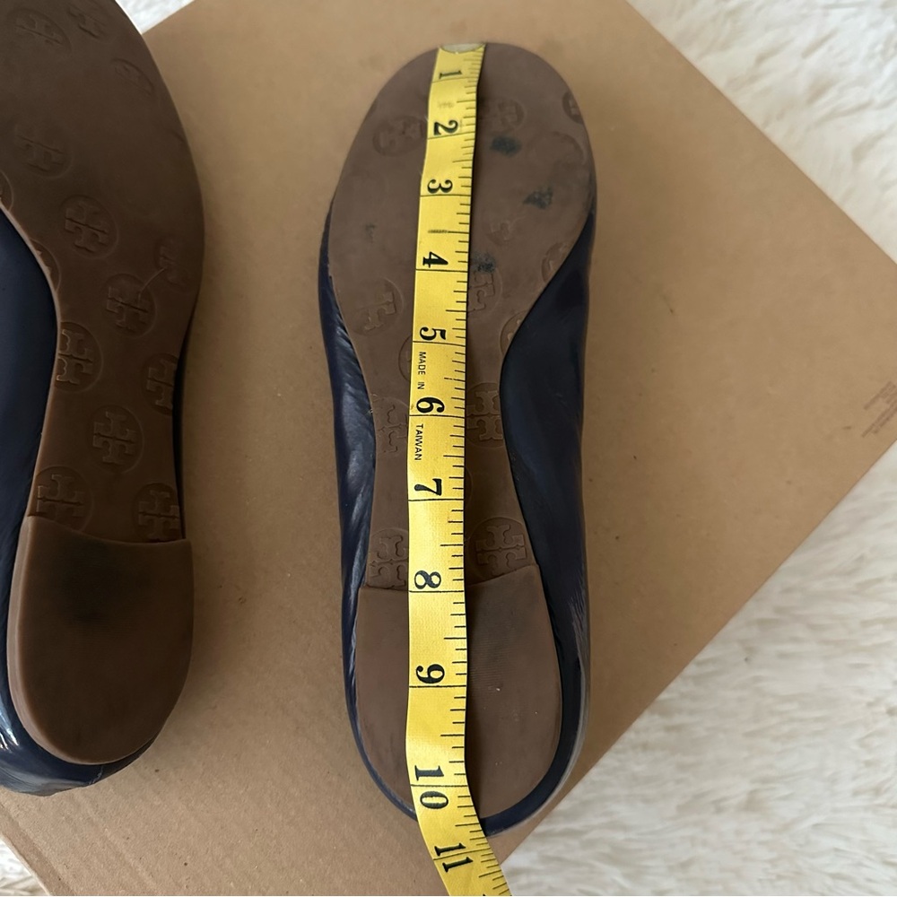 Tory Burch Reva Blue Leather Ballerina Flats Size: 9 - Picture 7 of 11